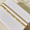 FOXI Hip Hop Gold & Silber Armreif mit Zirkonia für Frauen - A107